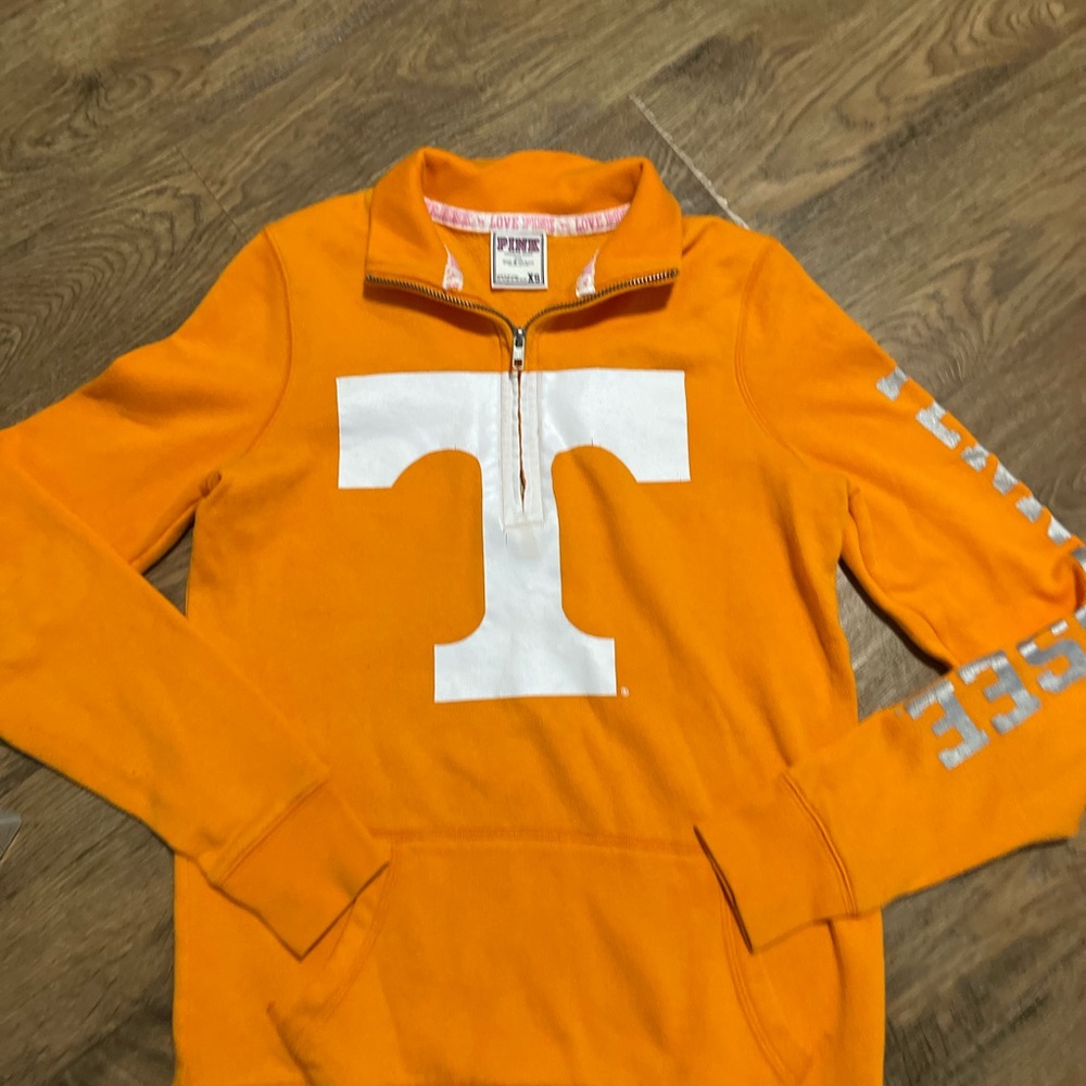 PINK Victorias Secret 5th Ocean 1/4 Zip Sweatshirt  Tennessee Vols Women Sz XS